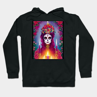 Sugar Skull Art - Beautiful Woman at Altar Hoodie